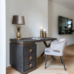 Zwart Design Bureau Met Goud -Zuiver Verkoop richmond interiors hunter zwart design bureau met goud 05