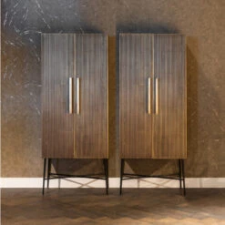 Gouden Wandkast Ribbelmotief -Zuiver Verkoop richmond interiors ironville gouden wandkast ribbelmotief 04