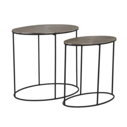 Ovale Bijzettafelset Aluminium