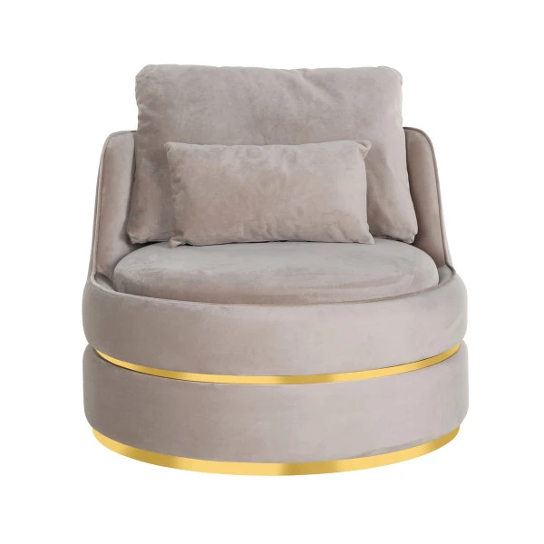 Ronde Design Fauteuil Met Goud 4 Ronde Design Fauteuil Met Goud - Afbeelding 2