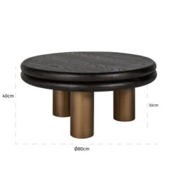 Ronde Salontafel Messing -Zuiver Verkoop richmond interiors macaron ronde salontafel messing 03