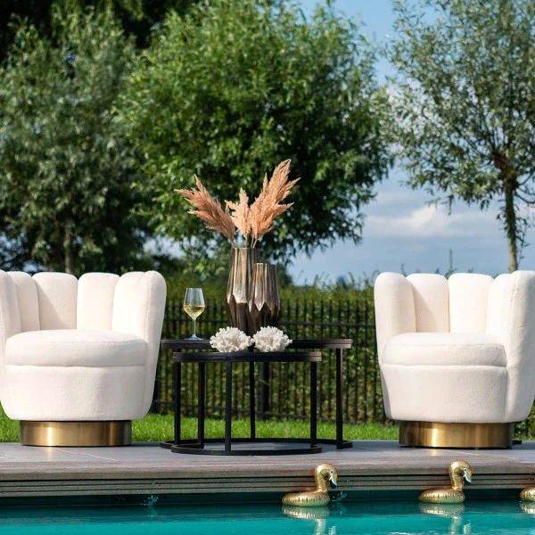 Design Fauteuil Met Goud 4 Design Fauteuil Met Goud - Afbeelding 2