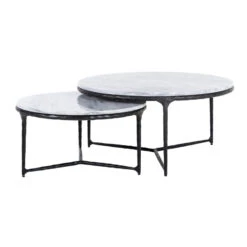 Ronde Salontafelset Wit Marmer