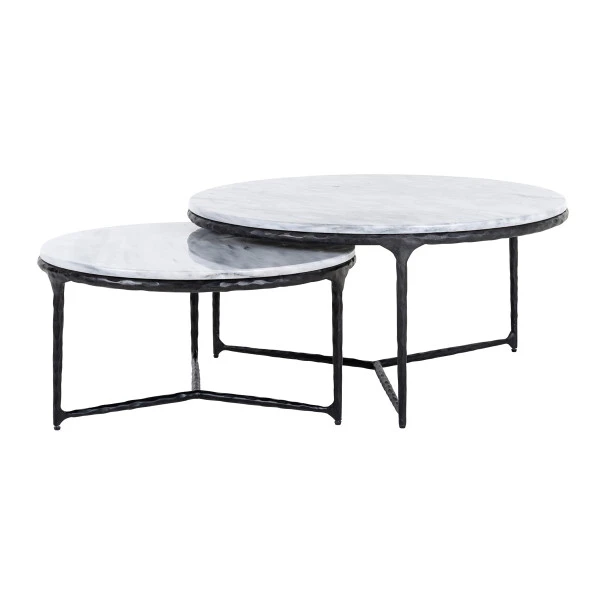 Ronde Salontafelset Wit Marmer 3 Ronde Salontafelset Wit Marmer