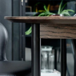 Ronde Eettafel Donkerbruin -Zuiver Verkoop ronde eettafel donkerbruin bodio curb 04