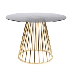 Ronde Eettafel Glas Met Goud -Zuiver Verkoop ronde eettafel glas met goud floris lumz home 01