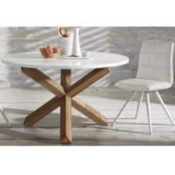 Ronde Eettafel Wit Met Eiken 9 Ronde Eettafel Wit Met Eiken -Zuiver Verkoop ronde eettafel laforma nori 04 800x800 1