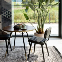 Ronde Eettafel Walnoot En Messing -Zuiver Verkoop ronde eettafel walnoot en messing lumz home denise 02