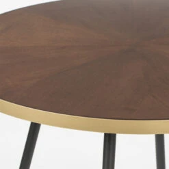 Ronde Eettafel Walnoot En Messing -Zuiver Verkoop ronde eettafel walnoot en messing lumz home denise 03