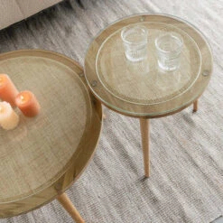 Ronde Salontafel Rotan Met Glasplaat -Zuiver Verkoop ronde salontafel rotan met glasplaat haru bodio 06