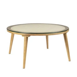 Ronde Salontafel Rotan Met Glasplaat