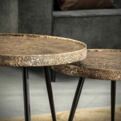 Bronzen Salontafel Set Rond -Zuiver Verkoop ronde salontafelset bronskleurig zobilo giani 03