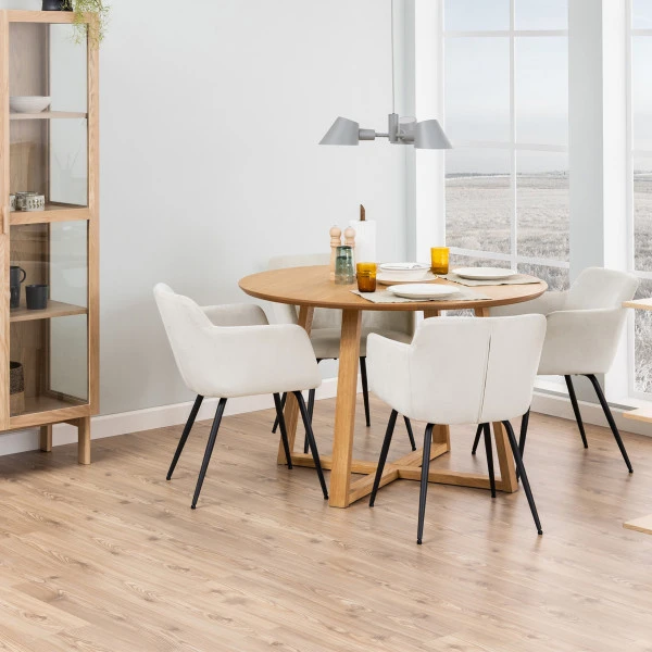 Ronde Tafel Van Eiken Fineer 5 Ronde Tafel Van Eiken Fineer - Afbeelding 3