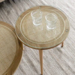 Rotan Bijzettafel Met Glasplaat -Zuiver Verkoop rotan bijzettafel met glasplaat haru bodio 06