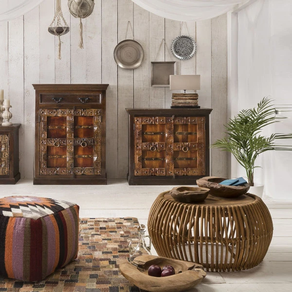 Rotan Salontafel Met Teak 80 Cm 4 Rotan Salontafel Met Teak 80 Cm - Afbeelding 2