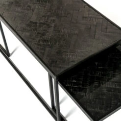 Salontafelset Van Zwart Teak Hout -Zuiver Verkoop salontafelset van zwart teak hout black teak bodio 03