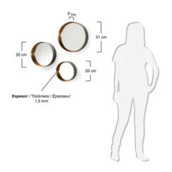 Ronde Spiegels Brons Set Van 3 -Zuiver Verkoop set van 3 ronde spiegels laforma wilson 03
