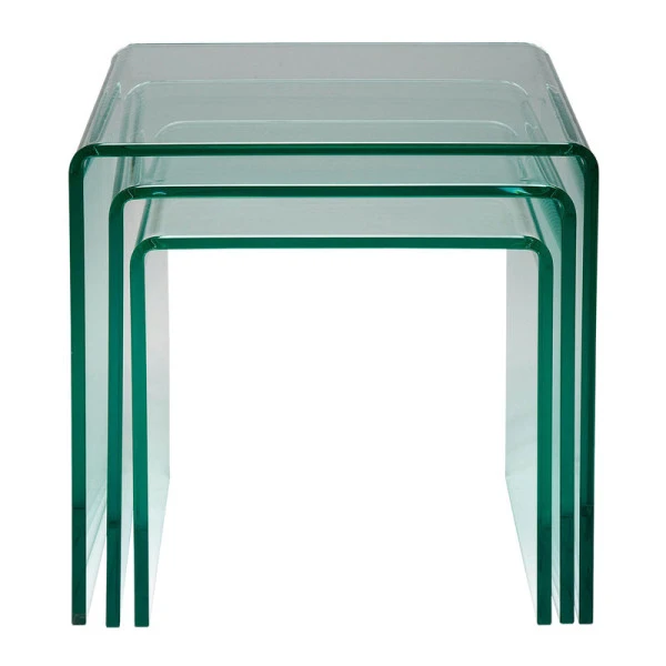 Set Van Drie Glazen Bijzettafels 4 Set Van Drie Glazen Bijzettafels - Afbeelding 2