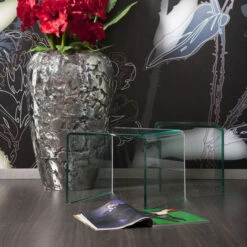 Set Van Drie Glazen Bijzettafels 11 Set Van Drie Glazen Bijzettafels -Zuiver Verkoop set van drie glazen bijzettafels kare design clear club 05