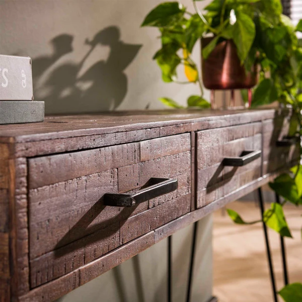 Sidetable Ingelegd Hout Greywash 5 Sidetable Ingelegd Hout Greywash - Afbeelding 3