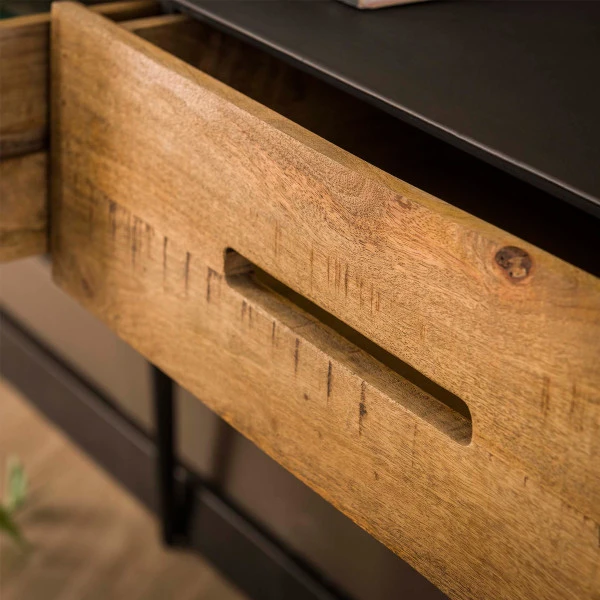 Sidetable Met 2 Mangohouten Lades 5 Sidetable Met 2 Mangohouten Lades - Afbeelding 3