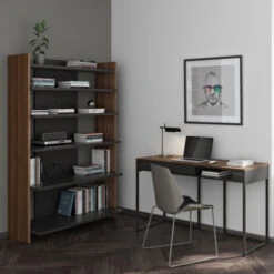 Zwart Bureau Van Hout En Staal -Zuiver Verkoop temahome city bureau staal en hout 10