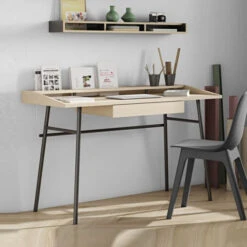 Modern Eiken Bureau Met Lade