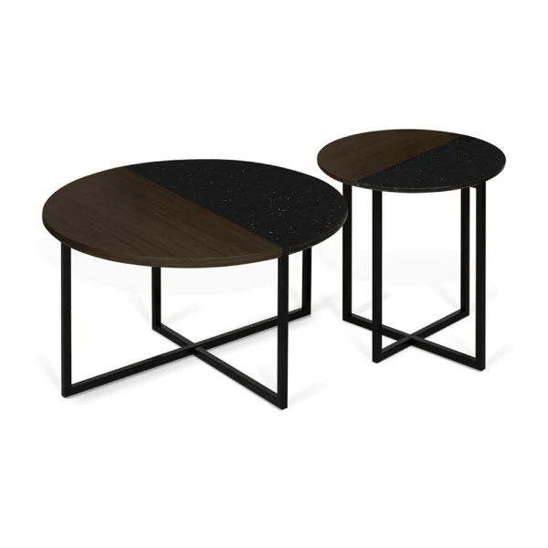 Tafeltje Walnoot En Zwart Marmer 10 Tafeltje Walnoot En Zwart Marmer - Afbeelding 8