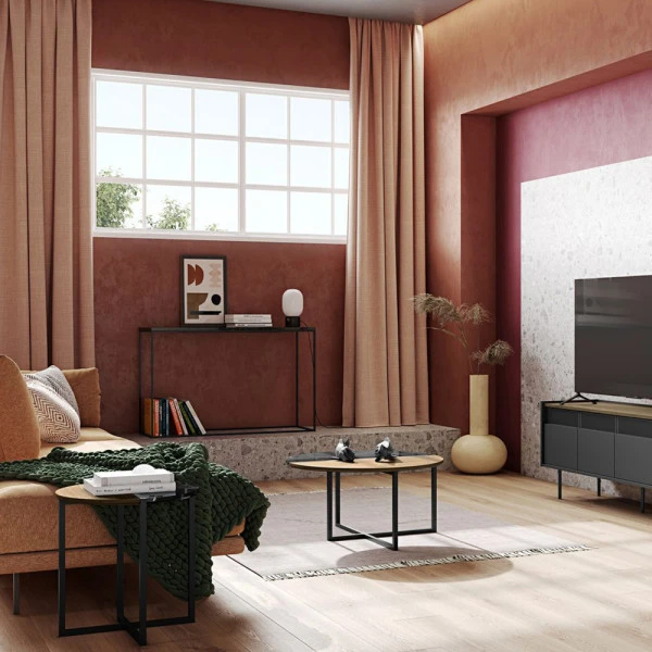 Tafeltje Walnoot En Zwart Marmer 6 Tafeltje Walnoot En Zwart Marmer - Afbeelding 4