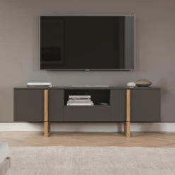Modern Tv-meubel Met Eiken -Zuiver Verkoop tenzo birka modern tv meubel antraciet met eiken 0 1