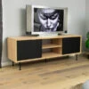 Eiken Tv-meubel Mat Zwart -Zuiver Verkoop tenzo flow tv meubel eiken zwart 01 2