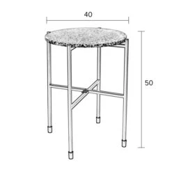 Terrazzo Bijzettafel Met Messing -Zuiver Verkoop terrazzo bijzettafel met messing lumz home mario 07