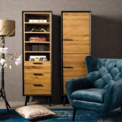 Smalle Wandkast Eiken Rechtsdraaiend -Zuiver Verkoop tower living bresso smalle wandkast eiken rechtsdraaiend 03