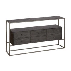 Dressoir Zwart Teak Hout