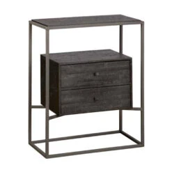 Ladenkastje Zwart Teak Hout