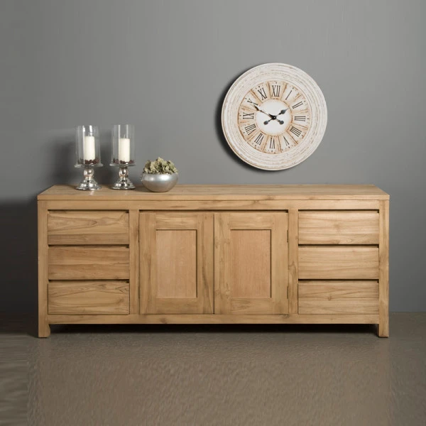 Teak Hout Dressoir Onbehandeld 180 Cm