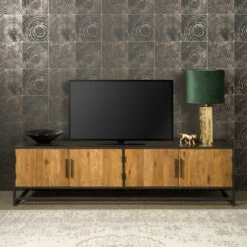 Tv-meubel Staal En Teak 200 Cm