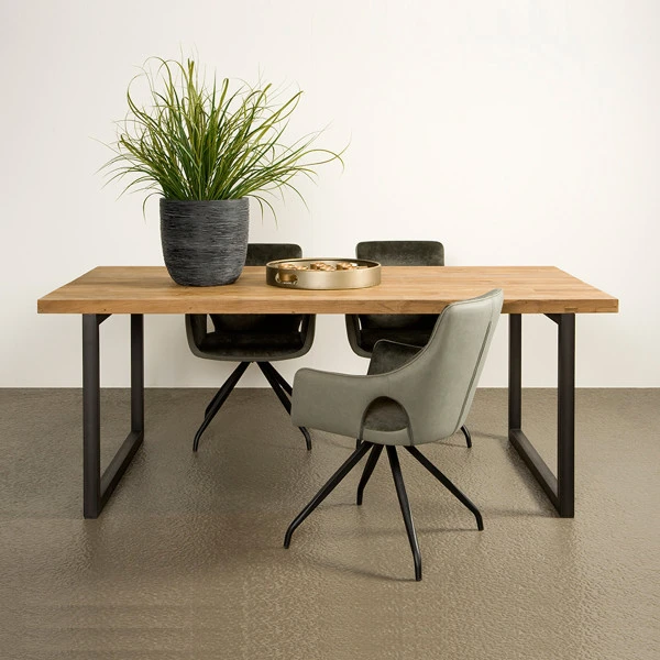 Eettafel Teak Met Staal 5 Eettafel Teak Met Staal - Afbeelding 3