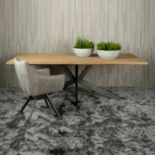 Eettafel Spinpoot Gerookt Eiken 4 Eettafel Spinpoot Gerookt Eiken - Afbeelding 2