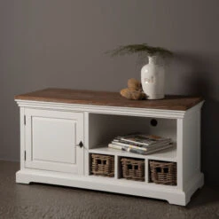Tv-meubel Met Manden Landelijk120 Cm