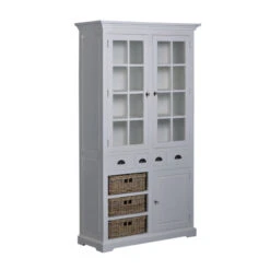 Landelijke Vitrinekast Met Manden -Zuiver Verkoop tower living napoli landelijke vitrinekast met manden 02