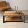 Vierkante Salontafel Metaal En Hout -Zuiver Verkoop tower living pandora moderne salontafel teak 01 1 1