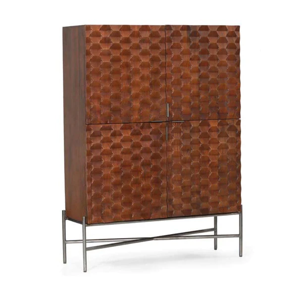 Grote Kast Mangohout Snijwerk 3 Grote Kast Mangohout Snijwerk