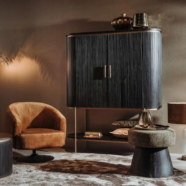 Wijnkast Ovaal Met Messing 5 Wijnkast Ovaal Met Messing - Afbeelding 3