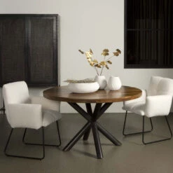 Ronde Eettafel Mangohout 130 Cm