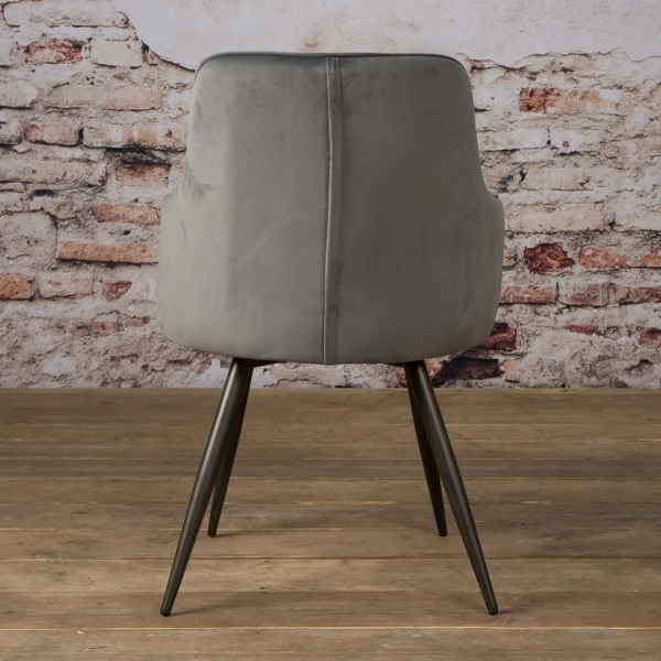 Velours Eetkamerstoel Met Arm 6 Velours Eetkamerstoel Met Arm - Afbeelding 4