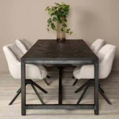 Zwarte Vissengraat Eettafel