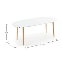 Uitschuifbare Tafel Ovaal 120 -Zuiver Verkoop uitschuifbare eettafel laforma oakland 120 06 800x800 1