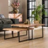 Vierkante Boomstam Salontafel Set -Zuiver Verkoop vierkante boomstam salontafel set edge giani 03