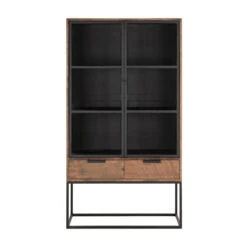 Vitrinekast Industrieel Teak No. 1 -Zuiver Verkoop vitrinekast teakhout no.1 cosmo dtp home 01